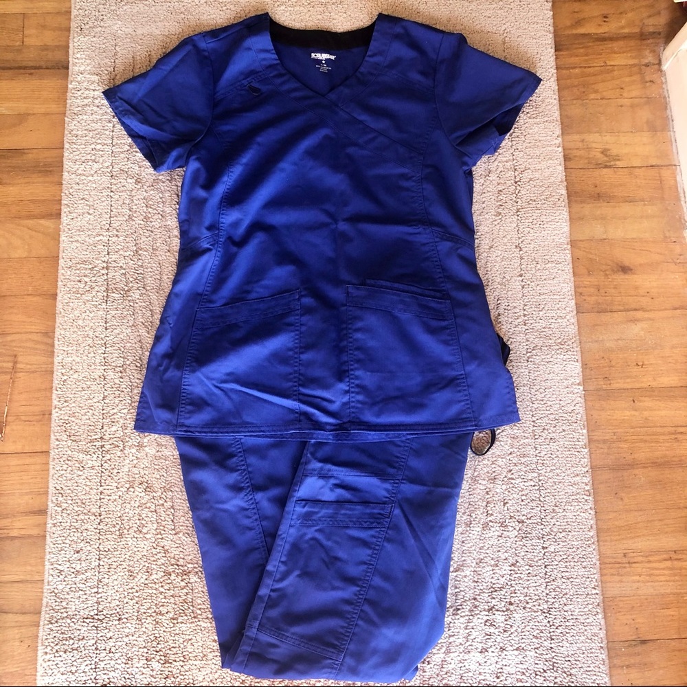 Small Scrubstar Galaxy Blue Scrub Set